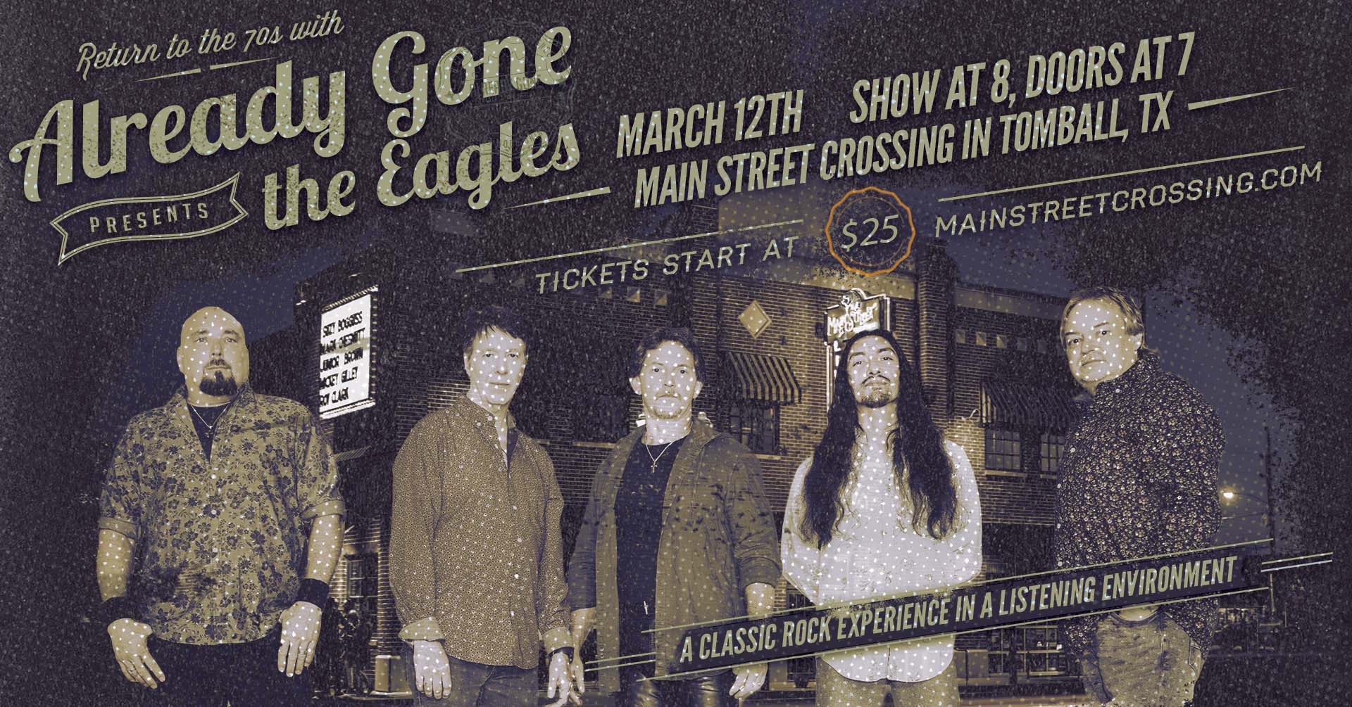 ***SOLD OUT*** Already Gone (Eagles tribute) at Main Street Crossing!