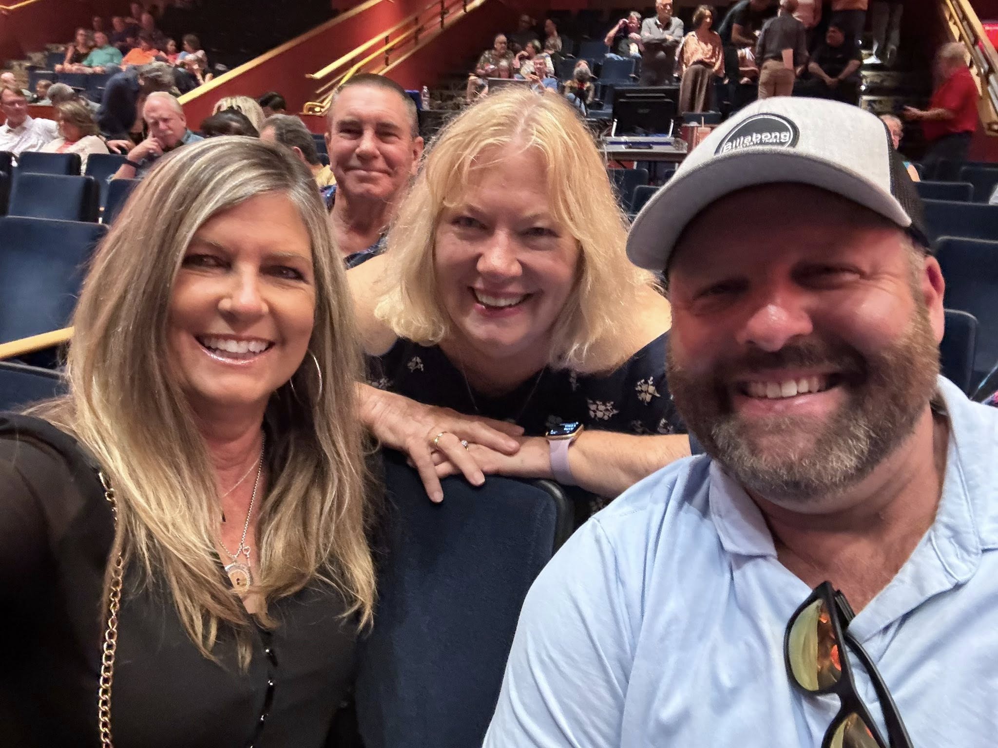 Concertgoers at Already Gone pose before the show at Stafford Centre in Stafford, TX