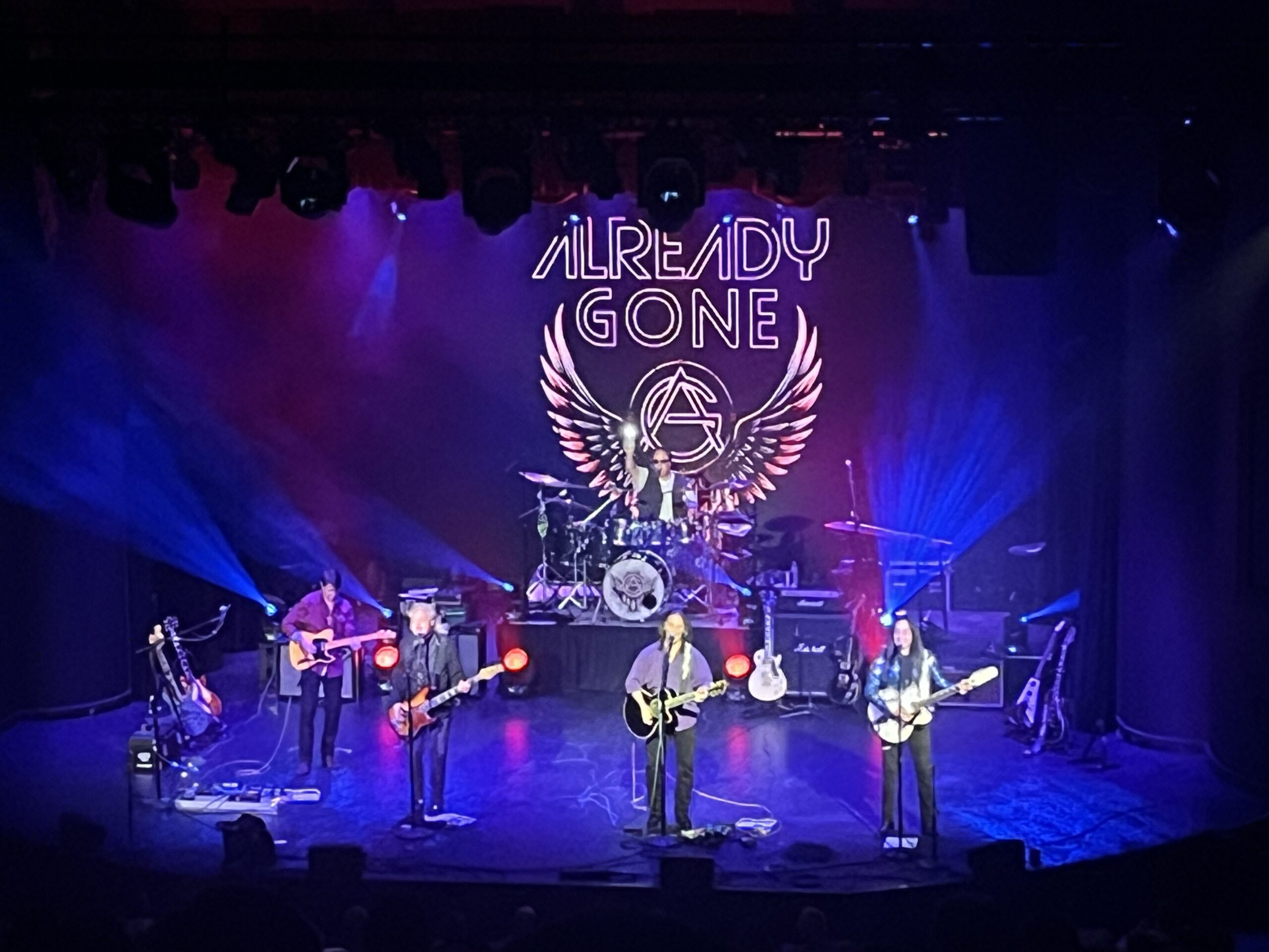 Thanks to J. Guerrero for sharing a photo of the band taken from the balcony during Desperado. Great capture!