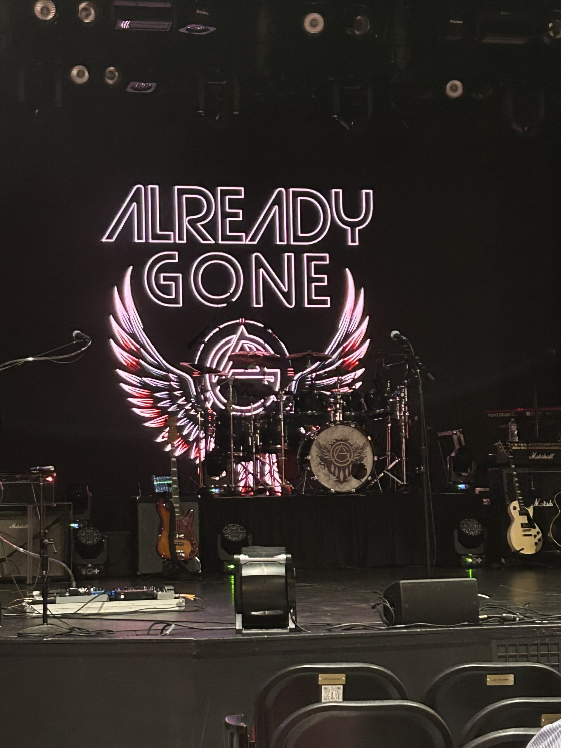 Tommy must have gotten there early, because the band hasn't even taken the stage yet!